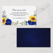 Angaben zur Website Royal Blue Sunflower Geometric Begleitkarte (Vorne/Hinten)