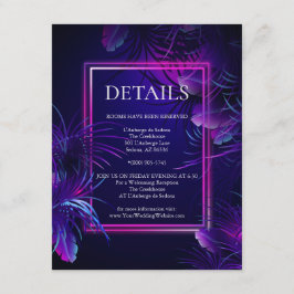 ANGABEN ZUR WEDDING | Atemberaubende Lila Neon Fol Begleitkarte