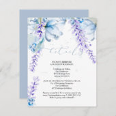 ANGABEN ZUR WEDDING | Lavender Dusty Blue Floral Begleitkarte (Vorne/Hinten)
