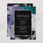 ANGABEN ZUR WEDDING | Metallic Paint Stroke Aquama Begleitkarte (Vorne/Hinten)