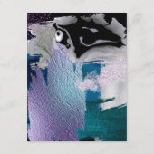 ANGABEN ZUR WEDDING | Metallic Paint Stroke Aquama Begleitkarte (Rückseite)