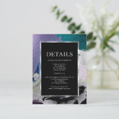 ANGABEN ZUR WEDDING | Metallic Paint Stroke Aquama Begleitkarte (Stehend Vorderseite)