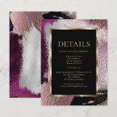 ANGABEN ZUR WEDDING | Metallische Schlaganfälle Ca Begleitkarte (Vorne/Hinten)