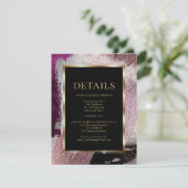 ANGABEN ZUR WEDDING | Metallische Schlaganfälle Ca Begleitkarte (Stehend Vorderseite)