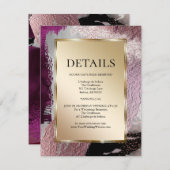 ANGABEN ZUR WEDDING | Metallische Schlaganfälle Ca Begleitkarte (Vorne/Hinten)