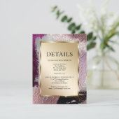 ANGABEN ZUR WEDDING | Metallische Schlaganfälle Ca Begleitkarte (Stehend Vorderseite)