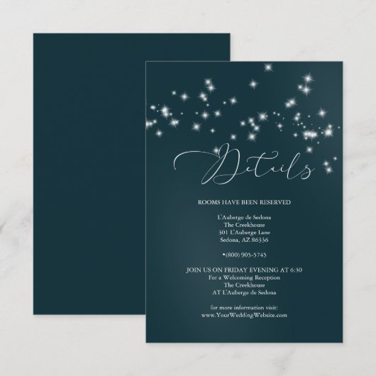 ANGABEN ZUR WEDDING | Sage Green Olive Folies Einladung (Vorne/Hinten)