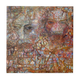 Angaben: Zwei Gesichter (von Pavel Filonov) Fliese