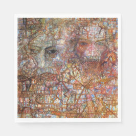 Angaben: Zwei Gesichter (von Pavel Filonov) Serviette