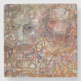 Angaben: Zwei Gesichter (von Pavel Filonov) Steinuntersetzer