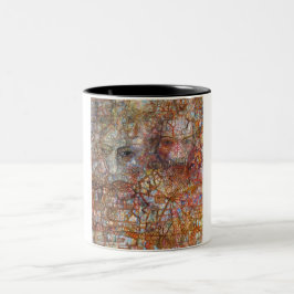 Angaben: Zwei Gesichter (von Pavel Filonov) Zweifarbige Tasse