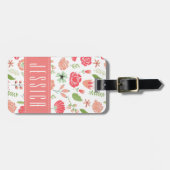 Angebaute Pastell-Blume Weißer Hintergrund Gepäckanhänger (Vorderseite horizontal)