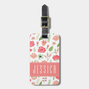 Angebaute Pastell-Blume Weißer Hintergrund Gepäckanhänger