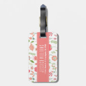 Angebaute Pastell-Blume Weißer Hintergrund Gepäckanhänger (Rückseite vertikal)