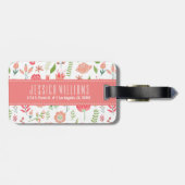 Angebaute Pastell-Blume Weißer Hintergrund Gepäckanhänger (Rückseite horizontal)