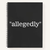 "angeblich" NOTEBOOK Notizblock (Vorderseite)