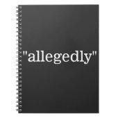"angeblich" NOTEBOOK Notizblock (Vorderseite)