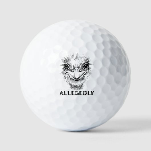 Angeblich Ostrich Funny Bird Golfball (Vorderseite)
