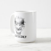 Angeblich Ostrich Funny Bird Kaffeetasse (Vorderseite Links)