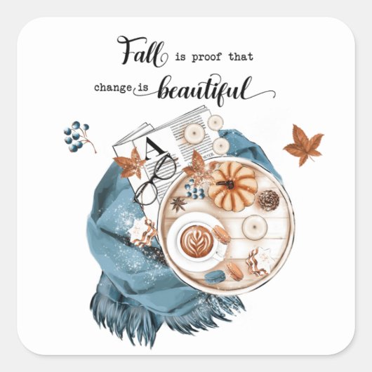 Angebot fallen quadratischer aufkleber (Vorderseite)