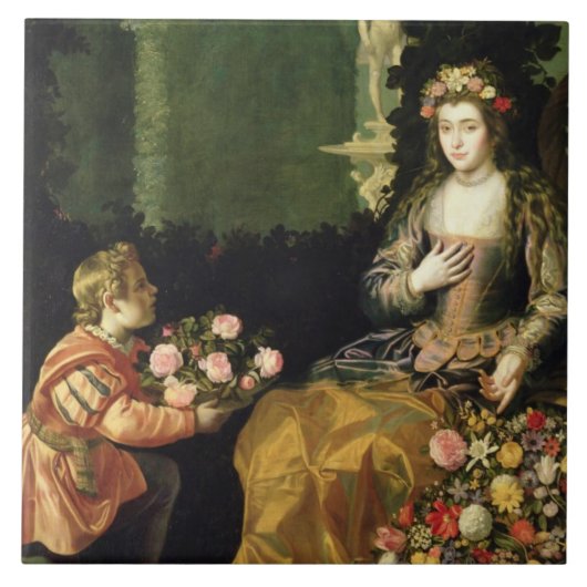 Angebot Flora, 1627 (Öl auf Leinwand) Fliese (Vorderseite)