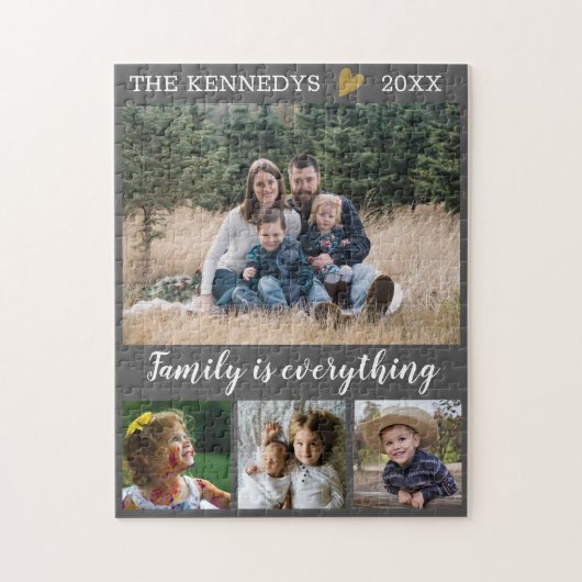 Angebot für benutzerdefinierte Familienname 4 Foto Puzzle (Vertikal)
