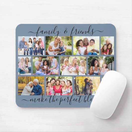 Angebot für Familie und Freunde 12 Foto Collage Bl Mousepad (Mit Mouse)
