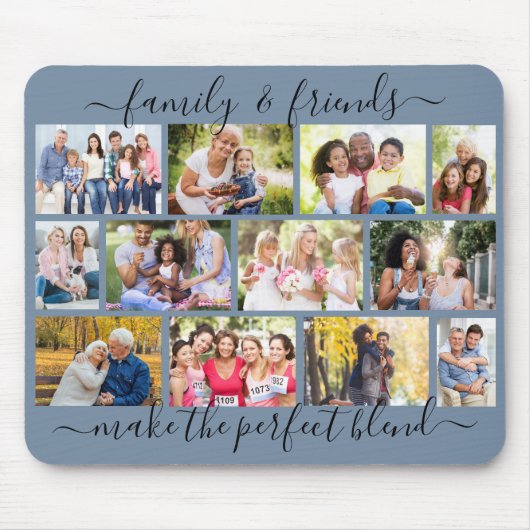 Angebot für Familie und Freunde 12 Foto Collage Bl Mousepad (Vorne)