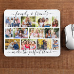 Angebot für Familie und Freunde 12 FotoCollage wei Mousepad<br><div class="desc">Erstellen Sie Ihr eigenes Foto Collage Mousepad mit familiärem Zitat in eleganter Schrift Typografie. Die Fotovorlage ist Set für Sie, 12 Ihrer Lieblingsfotos hinzuzufügen, die in einem modernen Mauerwerk aus Landschafts- und Portraitgitter-Fotos dargestellt sind. Das Sprichwort lautet "Verwandte & Freunde machen die perfekte Mischung", die Sie behalten oder bearbeiten können,...</div>