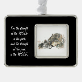 Angebot für Familienpackungen Wolf & Cub Tierart Rahmen-Ornament Silber