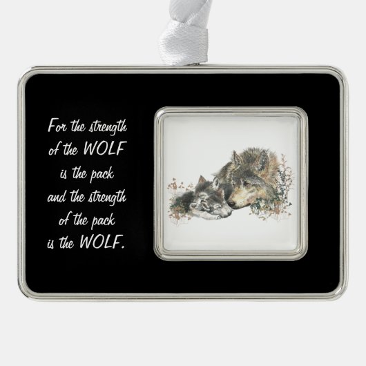 Angebot für Familienpackungen Wolf & Cub Tierart Rahmen-Ornament Silber (Vorderseite)