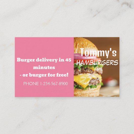 Angebot für Hamburger Lieferermäßigung Visitenkarte (Vorderseite)