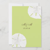 Angebot schießt grüne Sand-Dollar-Hochzeit Einladung (Rückseite)