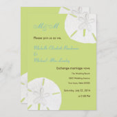 Angebot schießt grüne Sand-Dollar-Hochzeit Einladung (Vorne/Hinten)