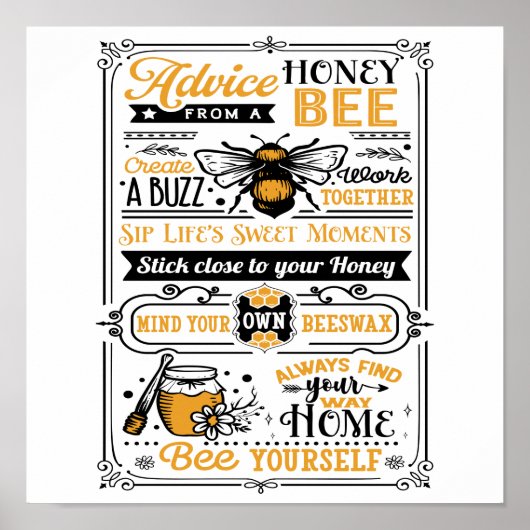 Angebotsempfehlungen einer Honigbiene Poster (Vorne)