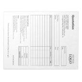 Angebotsformular | Minimalistisches Schwarz-Weiß-A Notizblock (Vorderseite)