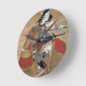 Angebrachte Samurais Runde Wanduhr (Winkel)