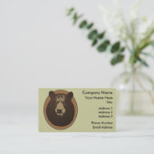 Angebrachte Taxidermy-Bärn-Kopf-Grafik Visitenkarte (Stehend Vorderseite)