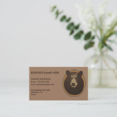 Angebrachte Taxidermy-Bärn-Kopf-Grafik Visitenkarte (Stehend Vorderseite)