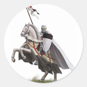 Angebrachter Ritter Templar Runder Aufkleber