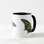 Angebundenes Jay-grüne und schwarze Tasse (VorderseiteRechts)