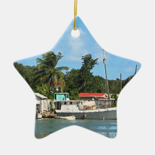 Angedockte Boote Antigua Keramik Ornament