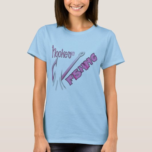 Angefangen beim Fischen rosa Hook T-Shirt (Vorderseite)