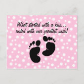 Angefangen mit einem Kiss Wish Pink Custom Ankündigungspostkarte (Vorderseite)
