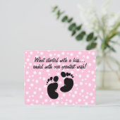 Angefangen mit einem Kiss Wish Pink Custom Ankündigungspostkarte (Stehend Vorderseite)