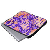Angefärbte Blume Orange und Violett Laptopschutzhülle (Vorne Knopf)