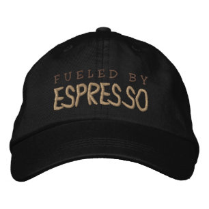 ANGEFEUERT DURCH ESPRESSO BESTICKTE BASEBALLKAPPE