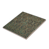 Angeflogenes Teal & Bronze Sechseck #17 ID1227 Fliese (Seite)