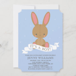 Angefüllte Brown-Häschen-Jungen-Babyparty laden Einladung