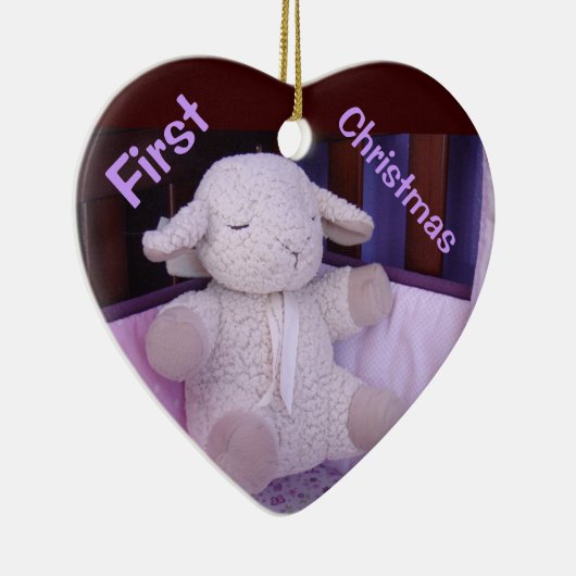 Angefülltes Lamm des Babys erste Keramikornament (Rechts)